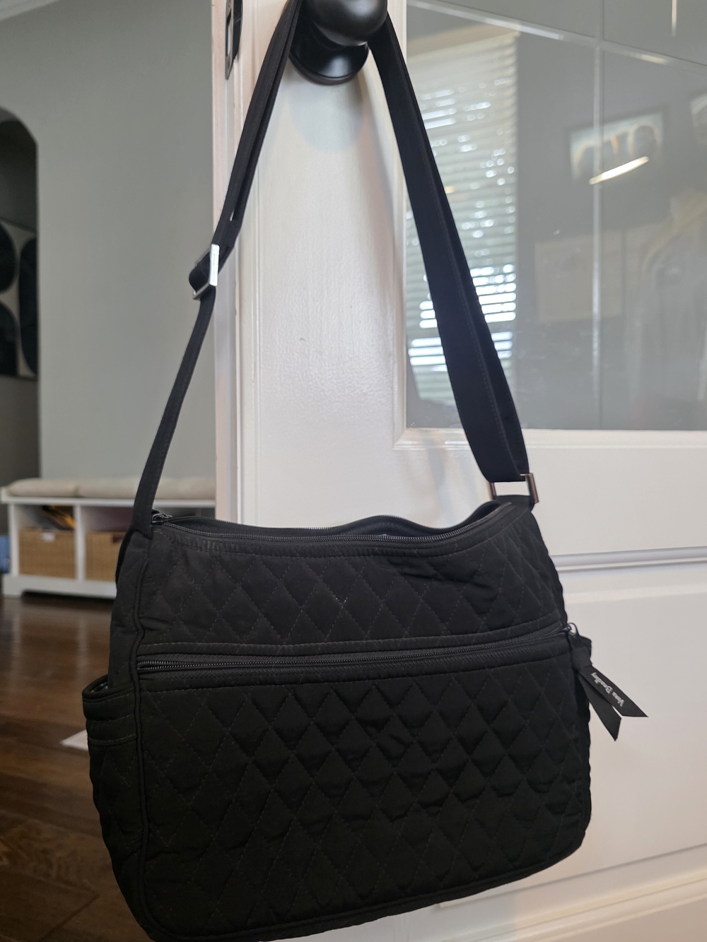 Vera Bradley On The Go Black Quilted Crossbody Shoulder Bag